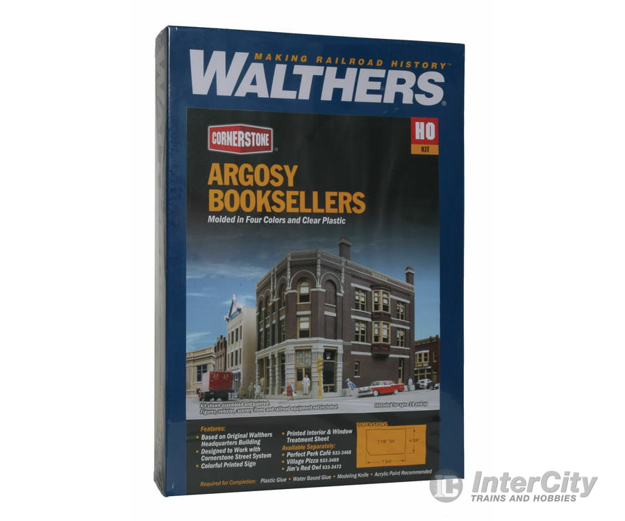 Walthers Cornerstone 3466 Argosy Booksellers -- Kit - 4-3/4 X 8-1/2 7-1/4’ 12 21.5 18Cm Structures