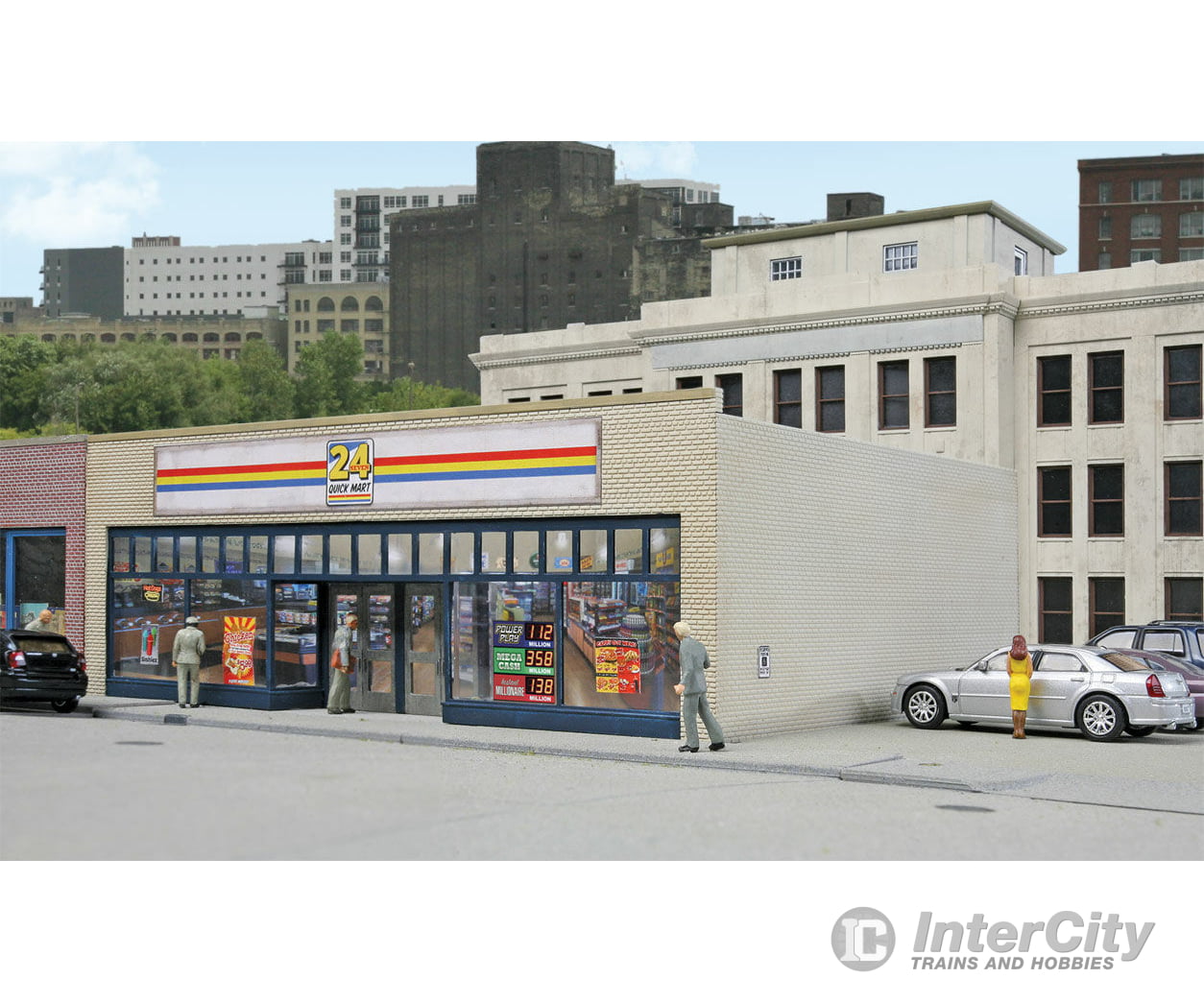 Walthers Cornerstone 3477 24-Seven Quick Mart -- Kit - 7-1/8 X 5-3/8 2-5/8’ 18 13.6 6.6Cm Structures