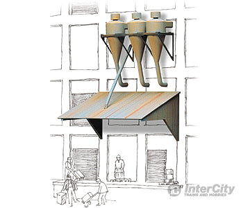 Walthers Cornerstone 3510 Wall-Mount Industrial Dust Collectors -- Kit Pkg(3) Scenery Details