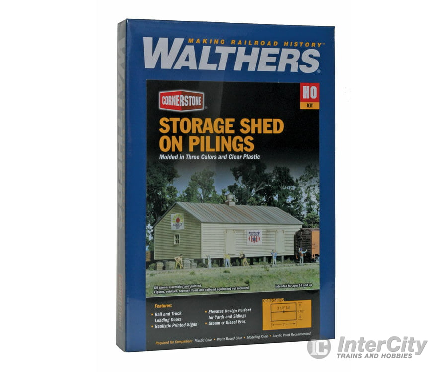 Walthers Cornerstone 3529 Storage Shed On Pilings -- Kit - 4-1/2 X 7 3-1/2’ 11.4 8.9Cm Structures