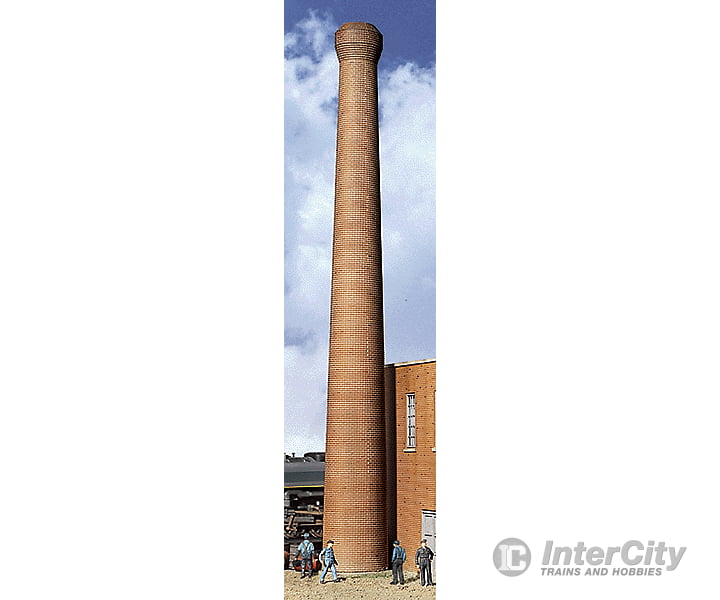 Walthers Cornerstone 3728 One-Piece Brick Smokestack -- Pkg(2) - Assembled 1-1/4 X 10-1/4’ 3.2