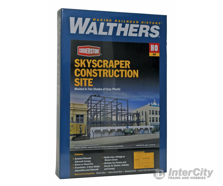 Walthers Cornerstone 3761 Skyscraper Construction Site -- Kit - 8-5/8 X 10-9/16 5-3/4’ 21.9 26.8
