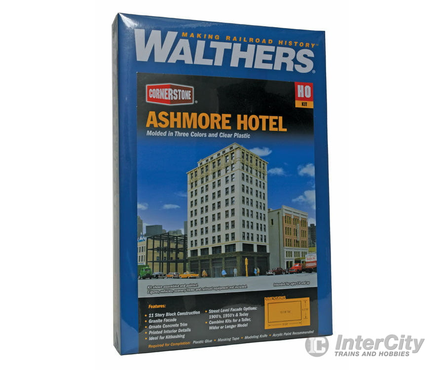Walthers Cornerstone 3764 Ashmore Hotel -- Kit - 8-5/8 X 4-7/16 13-7/8’ 21.9 11.2 35.3Cm Structures