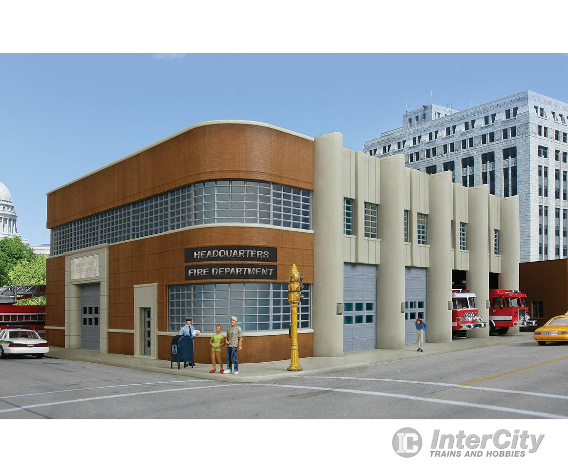 Walthers Cornerstone 3765 Fire Department Headquarters -- Kit - 9-1/8 X 11-13/16 5-5/8’ 23.5 30