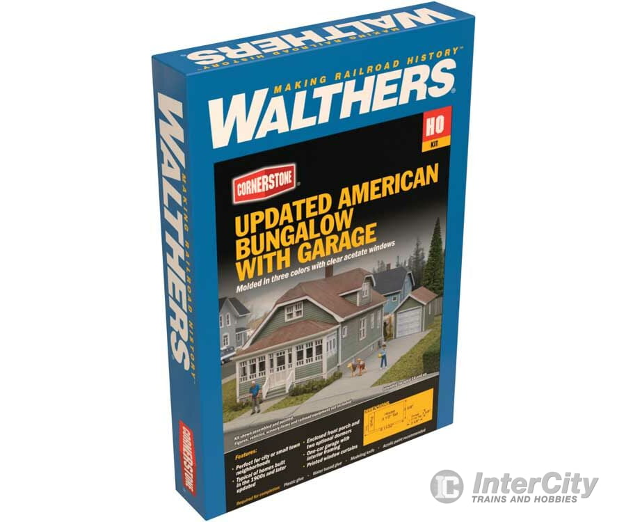 Walthers Cornerstone 3791 Updated American Bungalow With Single-Car Garage -- Kit - House Measures: