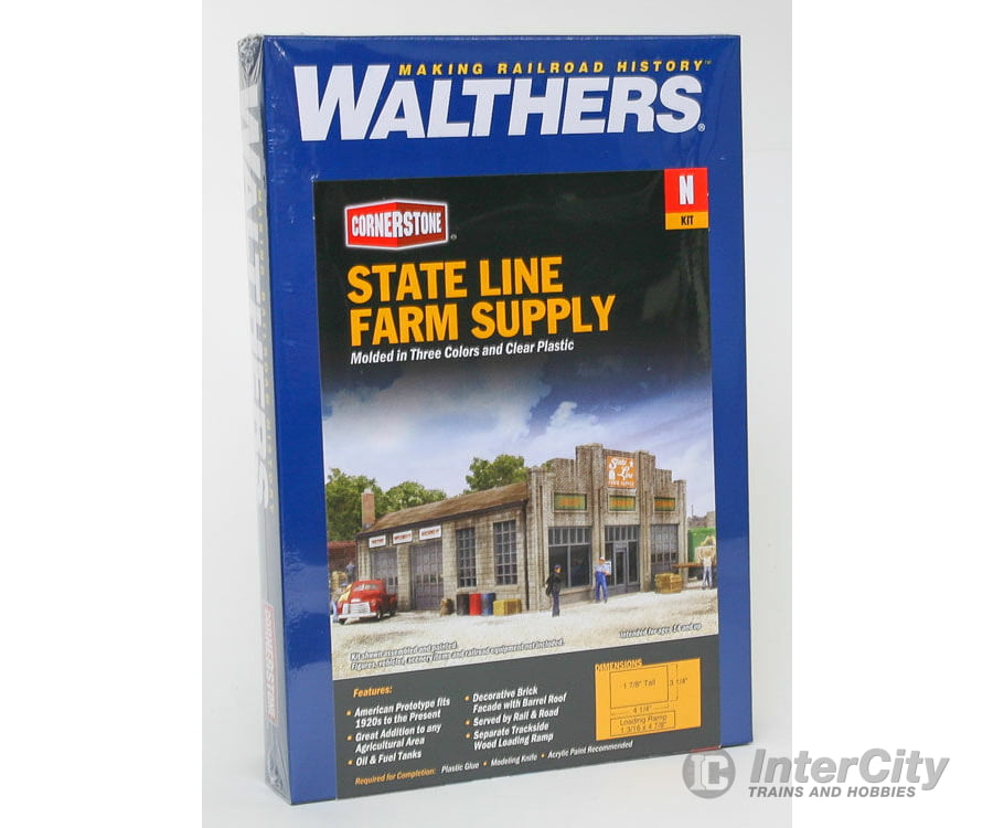 Walthers Cornerstone 3808 State Line Farm Supply -- Kit: 3-1/4 X 4-1/4 1-7/8’; Ramp: 1-3/16