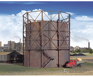 Walthers Cornerstone 3819 Gas Storage Tank -- Kit - 6-3/8’ 16.2Cm Diameter X Tall Structures