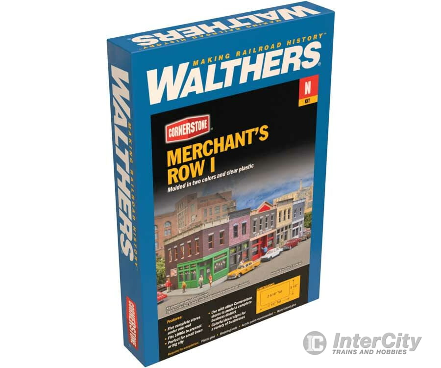 Walthers Cornerstone 3850 Merchant’s Row I -- Kit - 7-1/2 X 3-1/2 2-5/16’ 19 8.8 5.8Cm Structures
