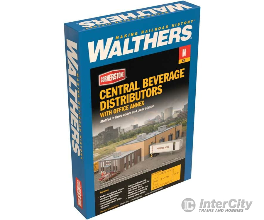 Walthers Cornerstone 3861 Central Beverage Distributors With Office Annex -- Kit - 10-9/16 X
