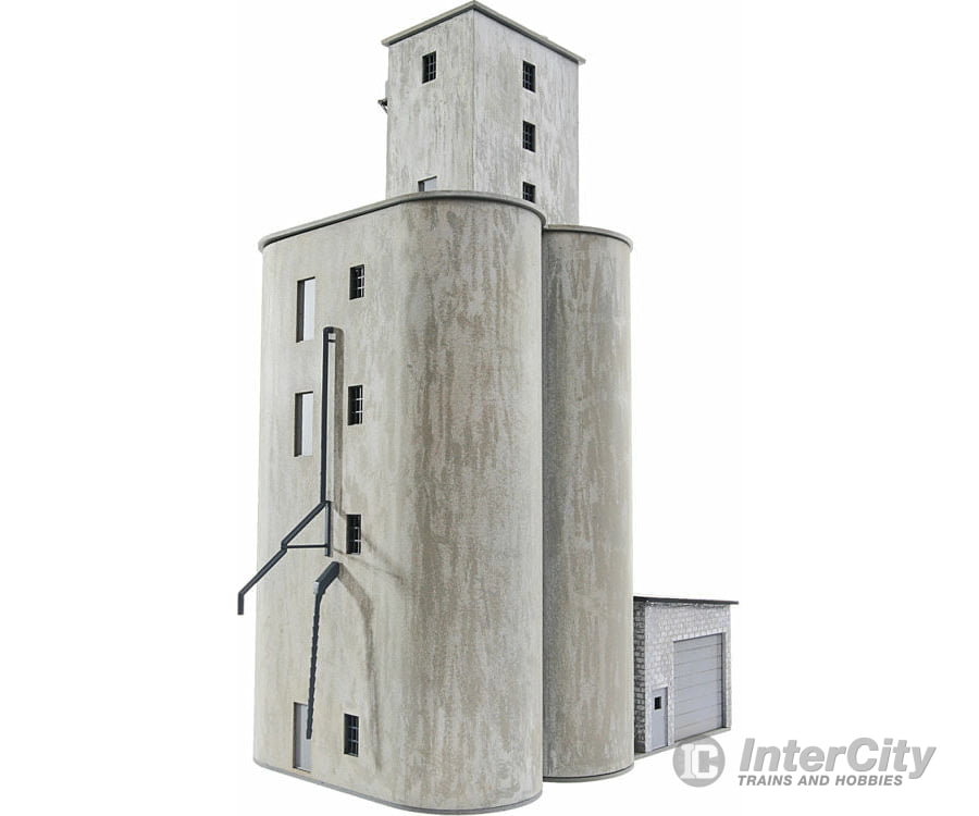 Walthers Cornerstone 4047 Prairie Co-Op Elevator -- Kit - 5-1/8 X 7-1/4 12’ 13 18.4 30.4Cm