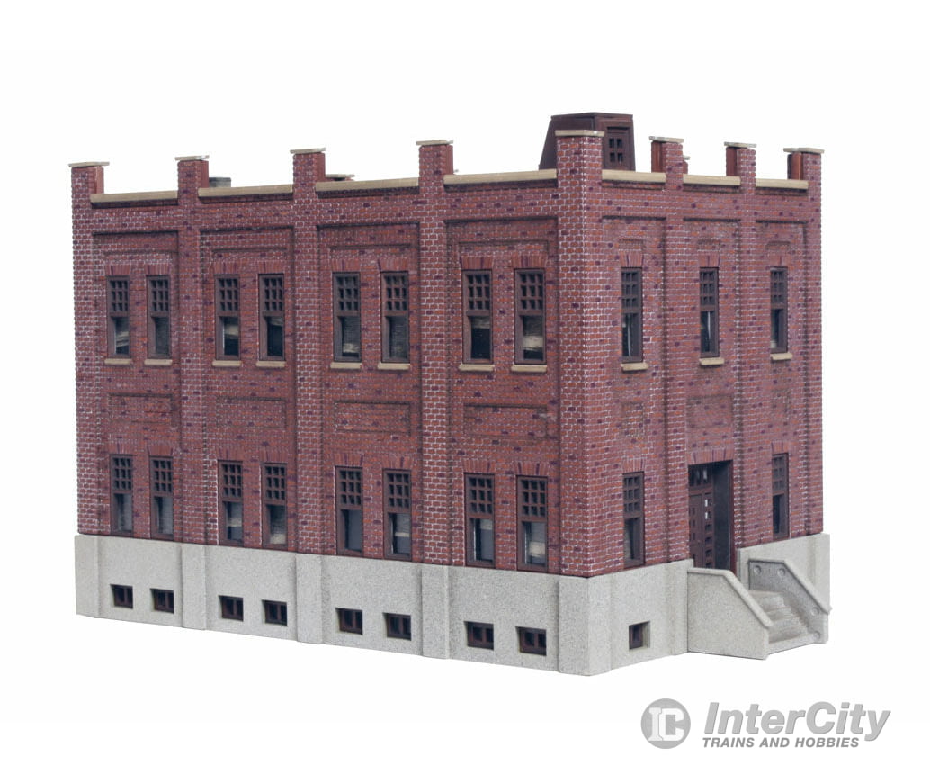 Walthers Cornerstone 4050 Brick Office Building -- Kit - 7-11/16 X 5-1/4 5’ 19.5 13.3 12.7Cm