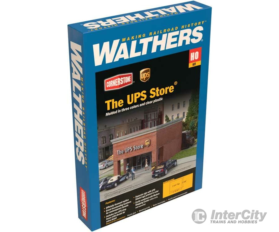 Walthers Cornerstone 4112 The Ups Store(R) -- Kit - 4-5/16 X 3-5/8 2-3/4’ 10.9 9.2 6.9Cm Structures