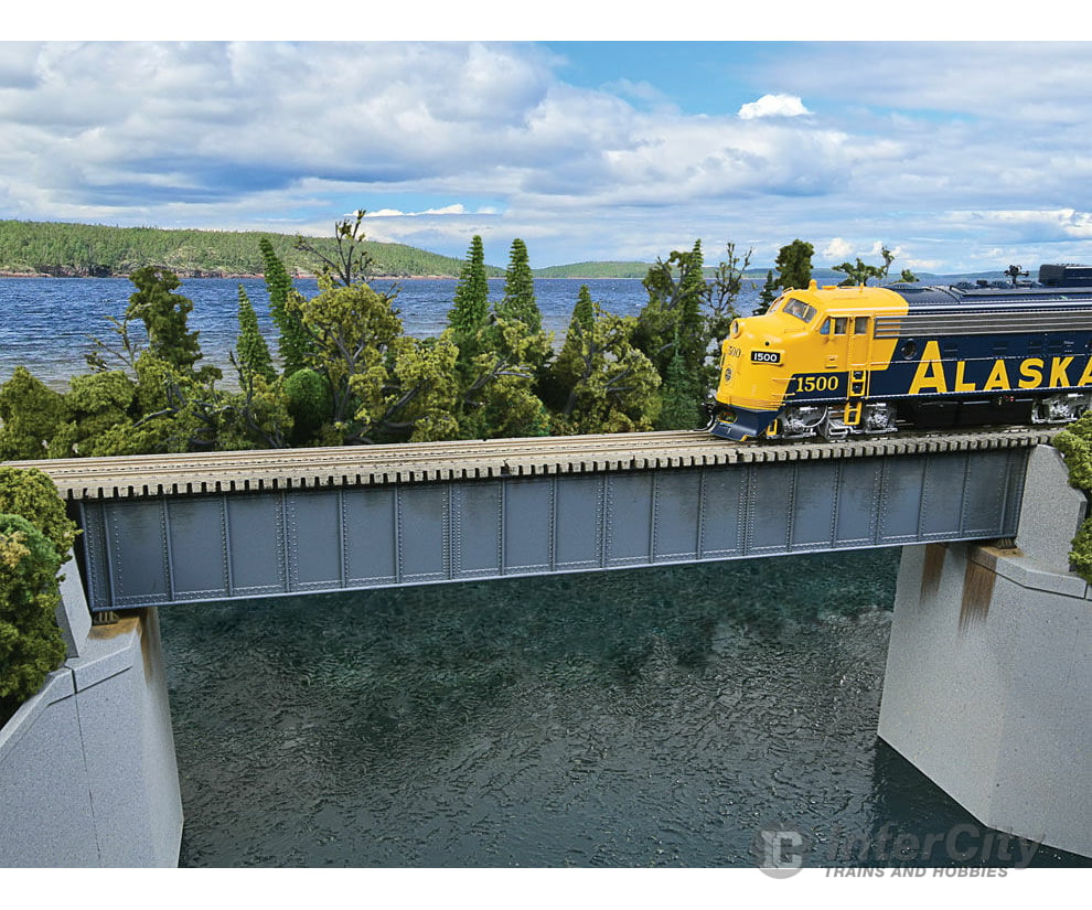 Walthers Cornerstone 4508 90’ Single-Track Railroad Deck Girder Bridge -- Kit - 12-7/16 X 1-3/16