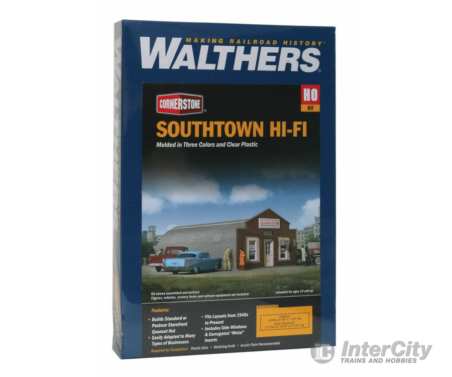 Walthers Cornerstone Ho 2919 Southtown Hi-Fi -- Kit - 6-9/16 X 2-3/4 1-3/8 16.6 6.9 3.4Cm Structures