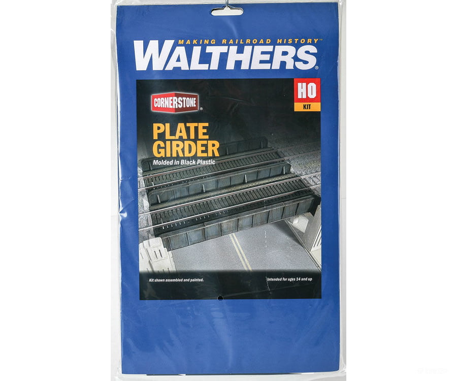 Walthers Cornerstone Ho 2948 Through Plate-Girder Bridge -- Kit - Build As Single- Or Double-Track