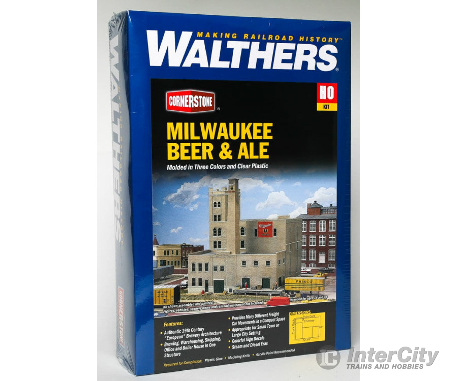 Walthers Cornerstone Ho 3024 Milwaukee Beer And Ale Brewery -- Kit - 12-3/8 X 10 12 31.4 25.4 30.5Cm