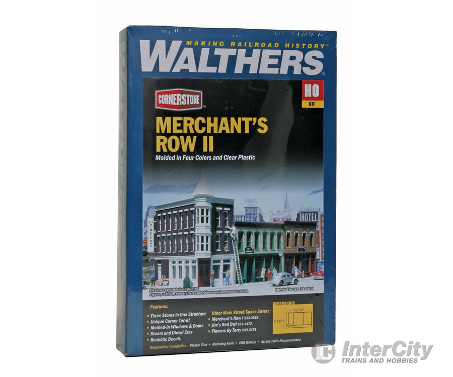 Walthers Cornerstone Ho 3029 Merchants Row Ii -- Kit - 10 X 5 25.4 12.7Cm Structures