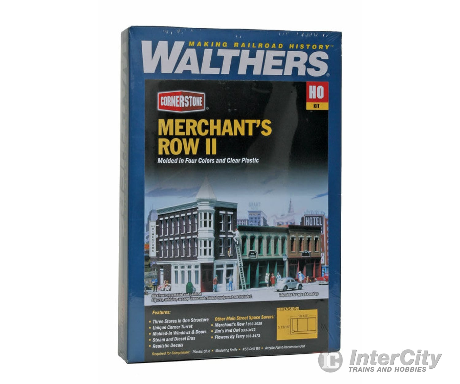 Walthers Cornerstone Ho 3029 Merchants Row Ii -- Kit - 10 X 5 25.4 12.7Cm Structures