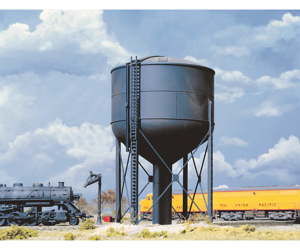 Walthers Cornerstone Ho 3043 Steel Water Tank -- Kit - 3-1/4 X 3 7 11.3 7.5 17.5 Cm Structures