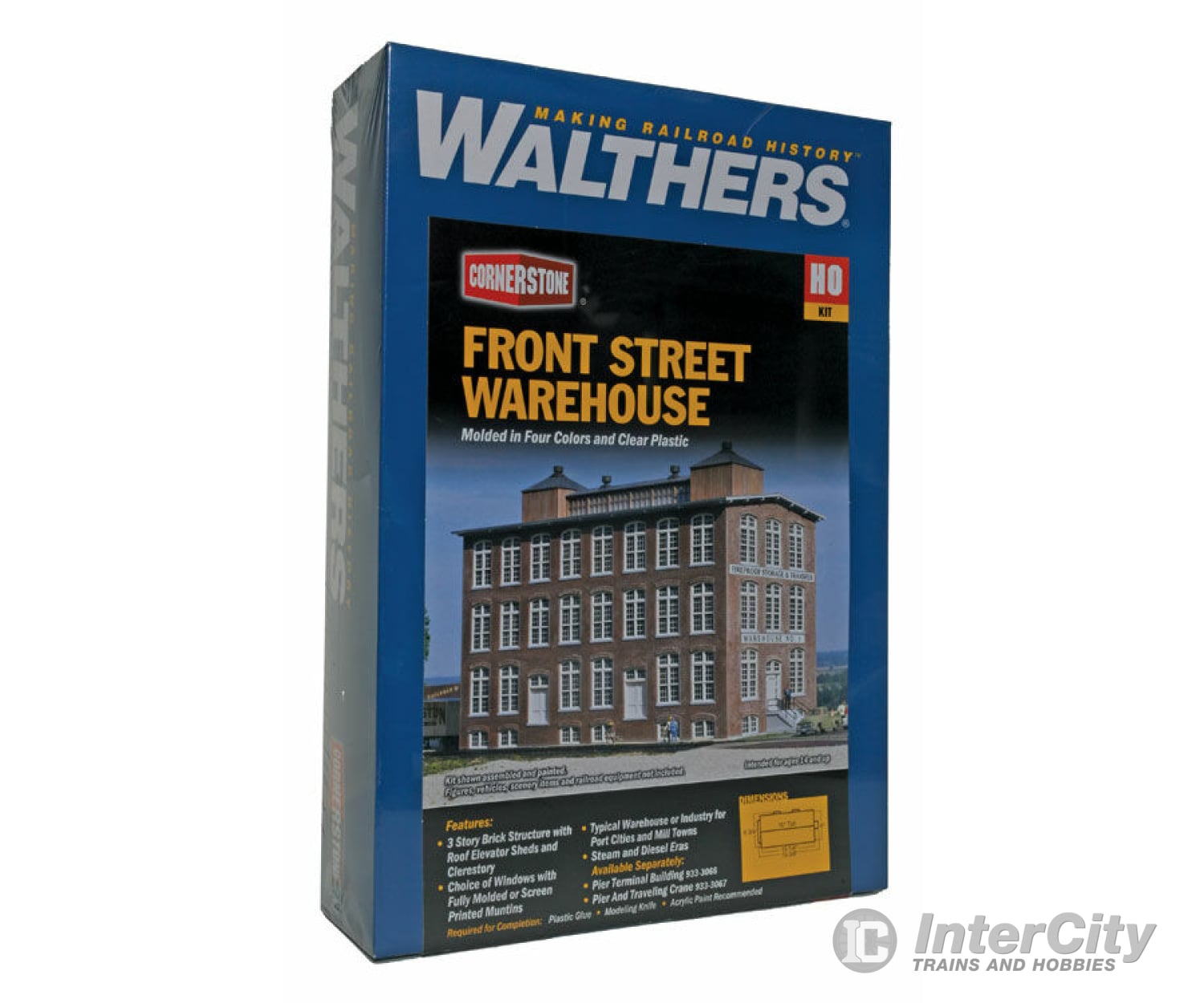 Walthers Cornerstone Ho 3069 Front Street Warehouse -- Kit - 6-3/4 X 15-3/8 10 17.1 39.1 25.4Cm