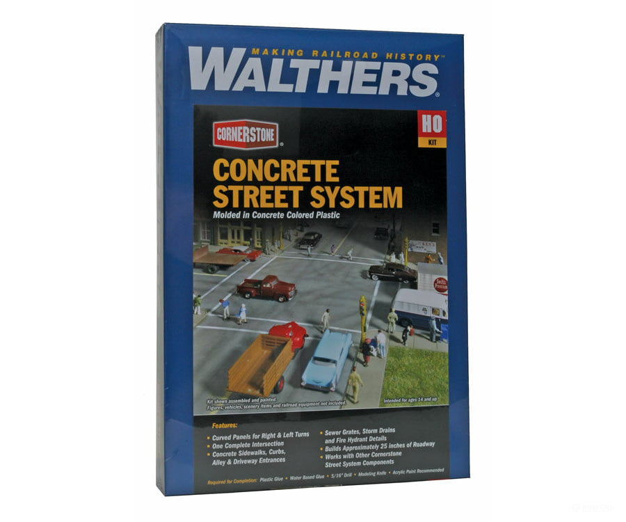 Walthers Cornerstone Ho 3138 Concrete Street System -- Kit - Complete Set Roads & Streets