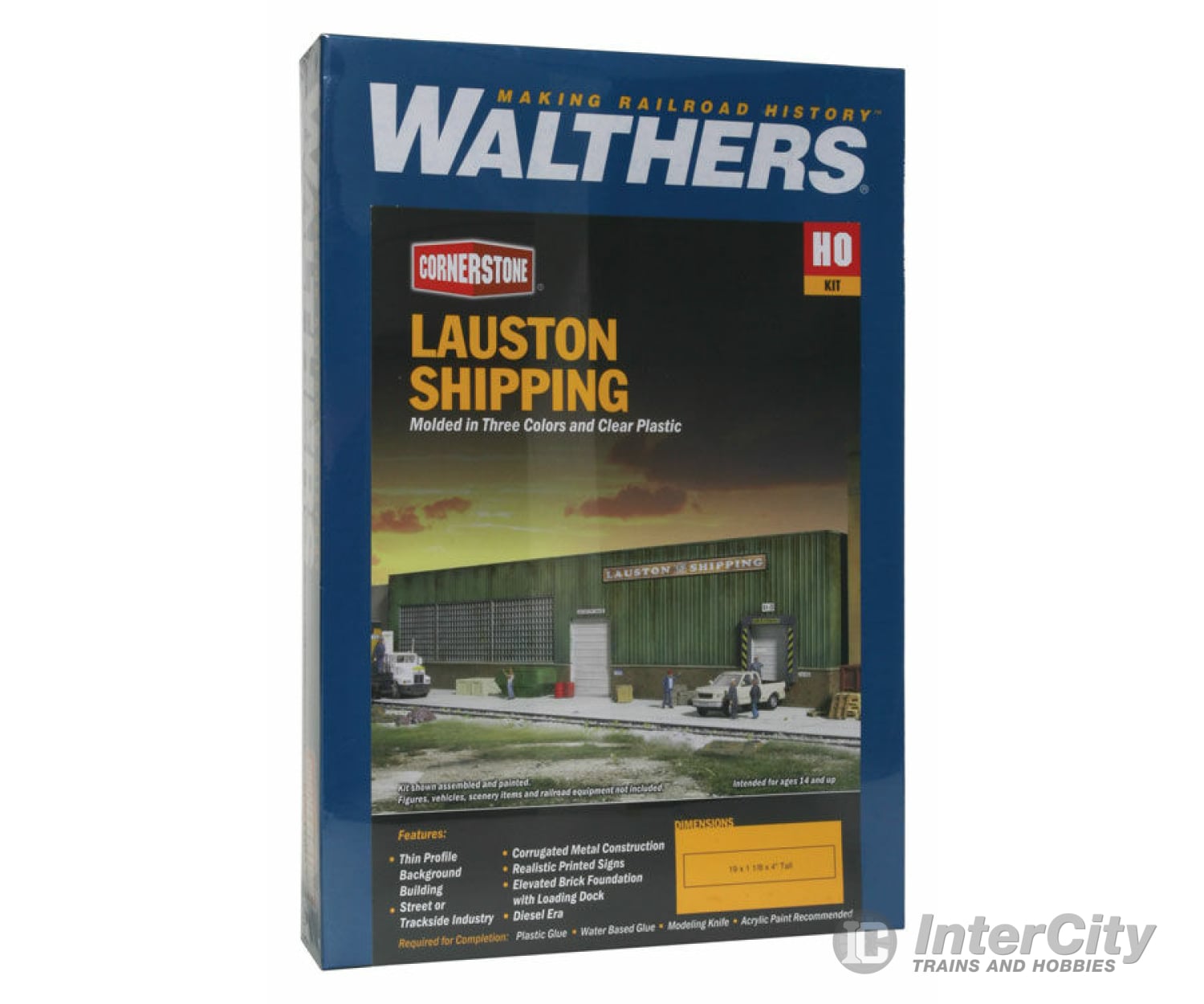 Walthers Cornerstone Ho 3191 Lauston Shipping Background Building -- Kit - 19 X 1-1/8 4 48.2 2.8