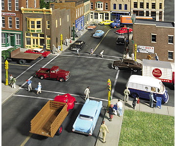 Walthers Cornerstone Ho 3195 Asphalt Street System -- Straight Sections Pkg(10) With Accessories