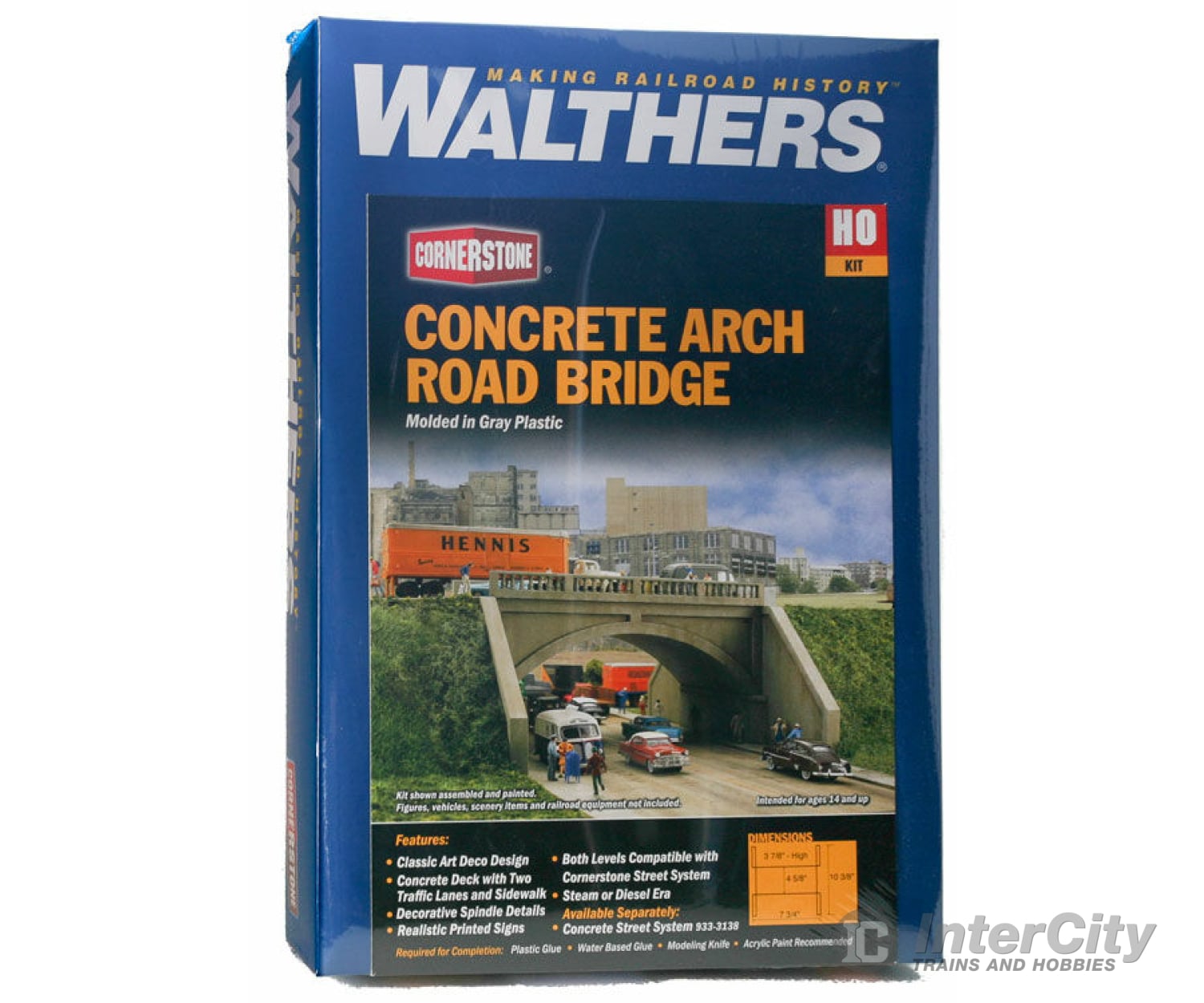 Walthers Cornerstone Ho 3196 Arched Road Bridge - Street System -- Kit 7-3/4 X 10-3/8 3-7/8 19.7