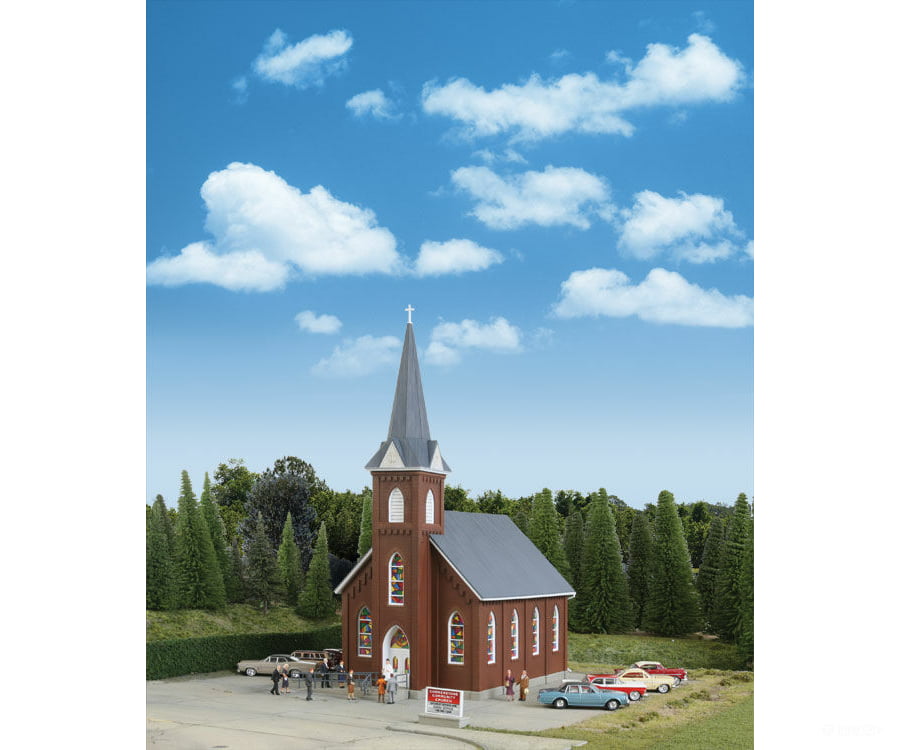 Walthers Cornerstone Ho 3496 Brick Church -- Kit - 8-1/16 X 4-9/16 10-3/4 20.4 11.5 27.2Cm