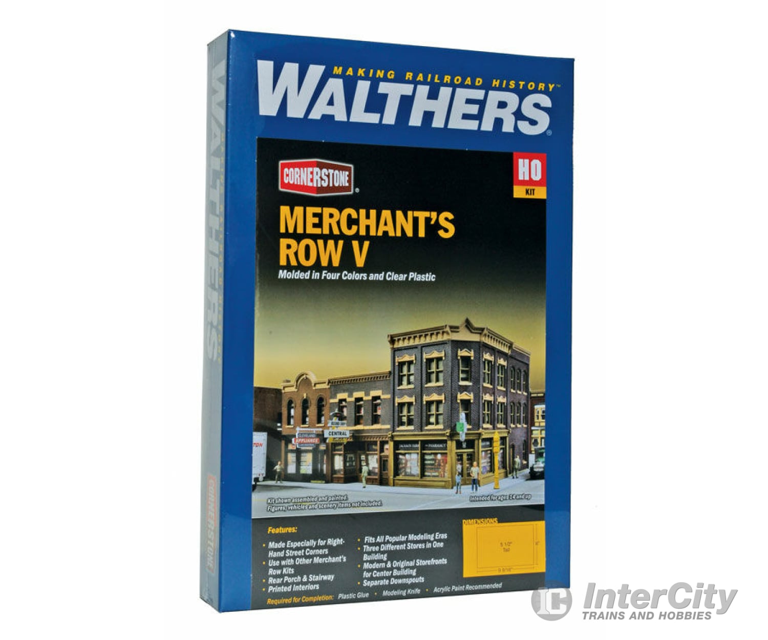 Walthers Cornerstone Ho 4041 Merchants Row V -- Kit - 10-1/2 X 6-7/8 5-5/16 26.6 17.4 13.4Cm