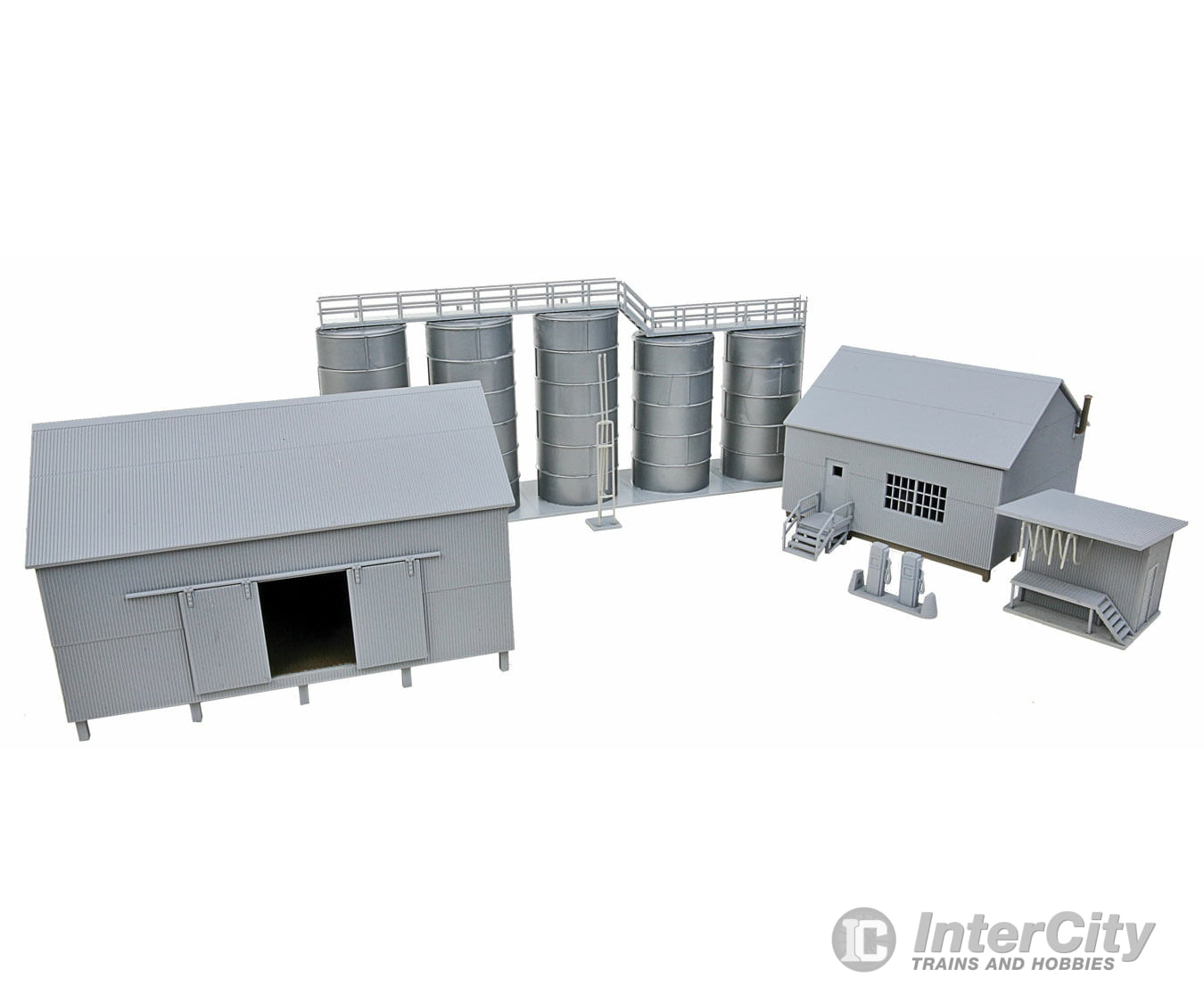 Walthers Cornerstone Ho 4059 Trackside Oil Dealer With Storage Tanks -- Kit Structures
