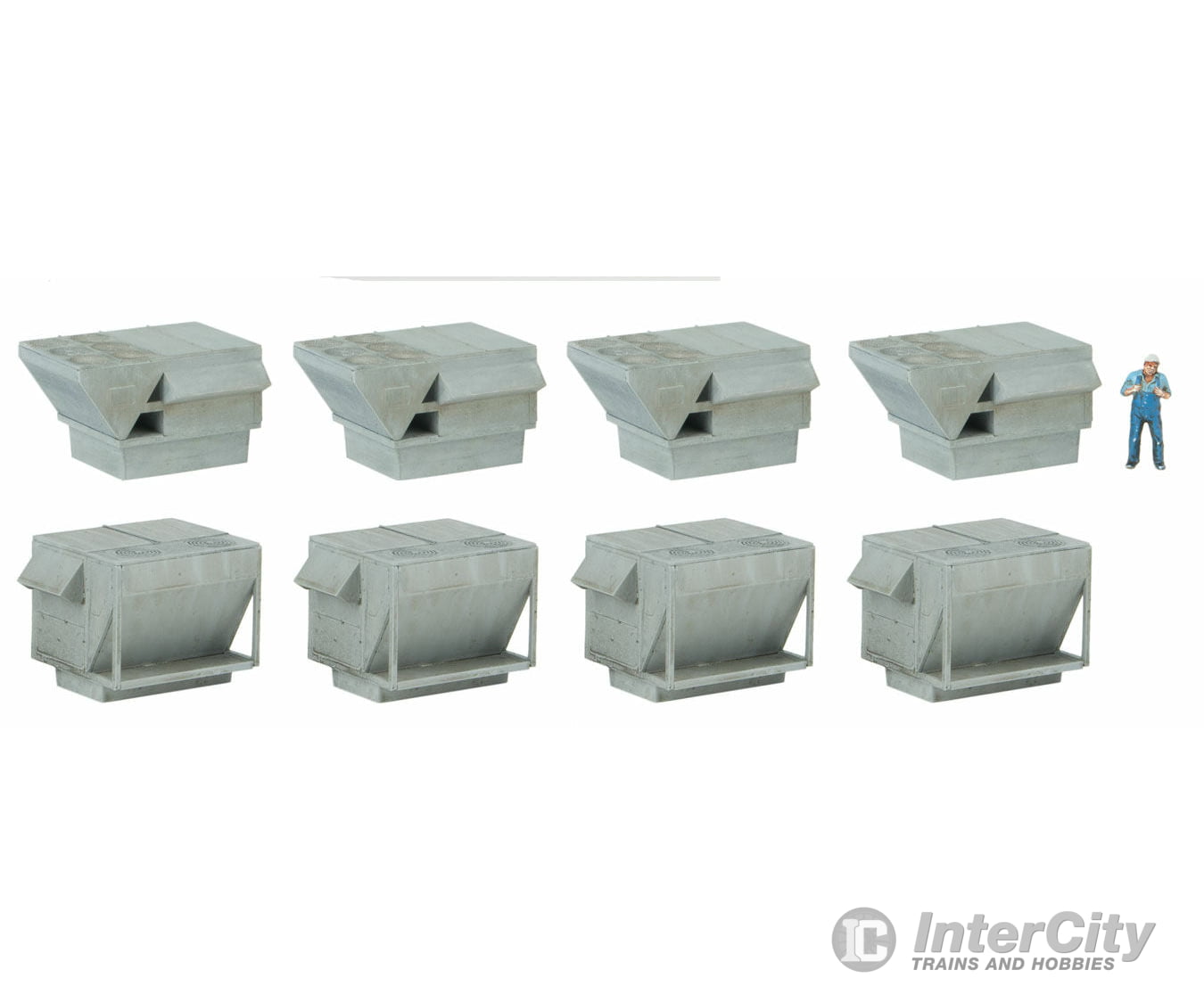 Walthers Cornerstone Ho 4077 Hvac Units -- Kit - 4 Each Of 2 Styles Rooftop Air Conditioners