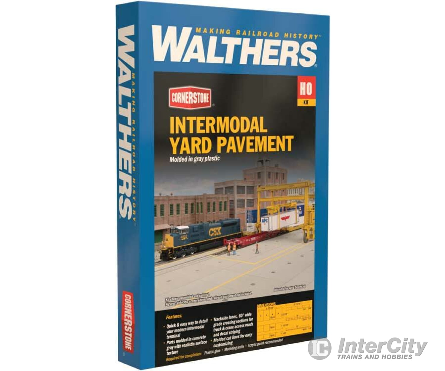 Walthers Cornerstone Ho 4120 Intermodal Yard Pavement -- Kit Roads & Streets