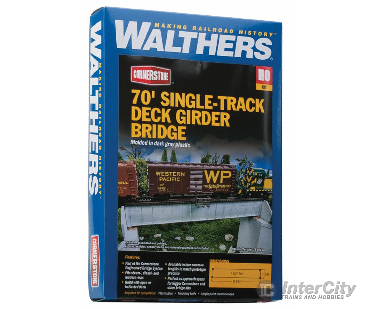 Walthers Cornerstone Ho 4505 30 Single-Track Railroad Deck Girder Bridge -- Standard Level Kit