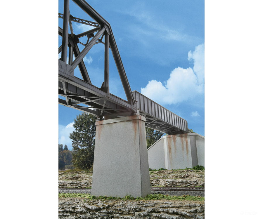 Walthers Cornerstone Ho 4550 Single-Track Railroad Bridge Concrete Piers Pkg(2) -- Kit - 5-1/8 X