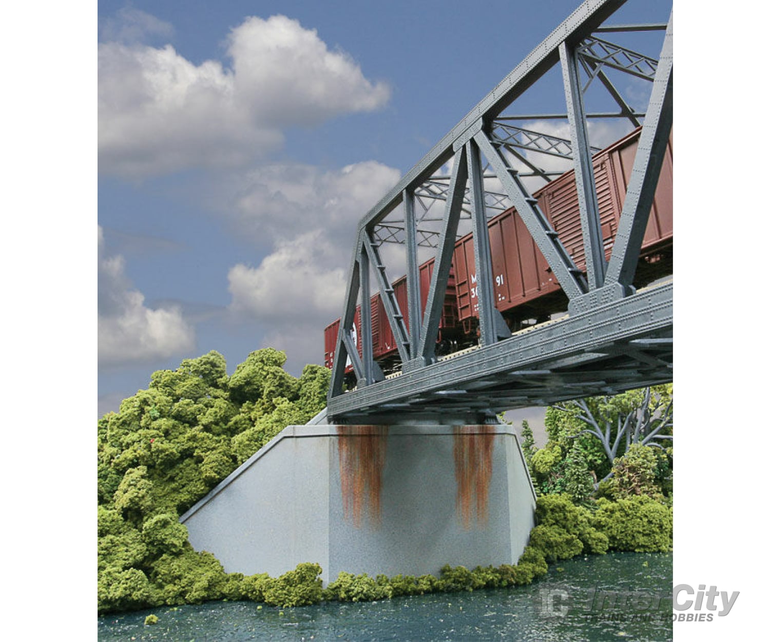 Walthers Cornerstone Ho 4553 Double-Track Railroad Bridge Concrete Abutment Pkg(2) -- Kit - 11-1/4 X