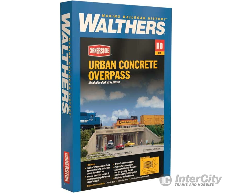 Walthers Cornerstone Ho 4560 Urban Concrete Overpass -- Kit Tunnels & Bridges