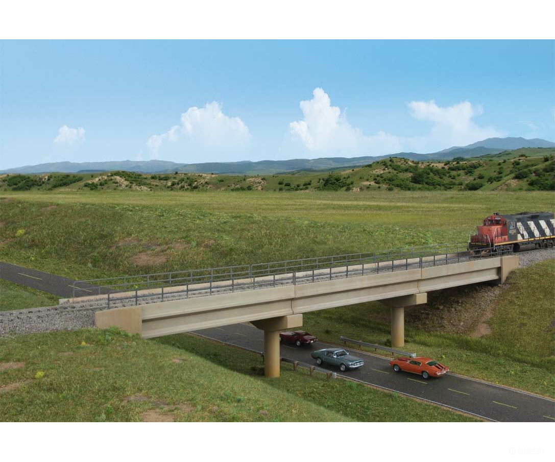 Walthers Cornerstone Ho 4592 Modern Long-Span Concrete Railroad Bridge -- Kit - 20-7/8 X 2-7/8 53