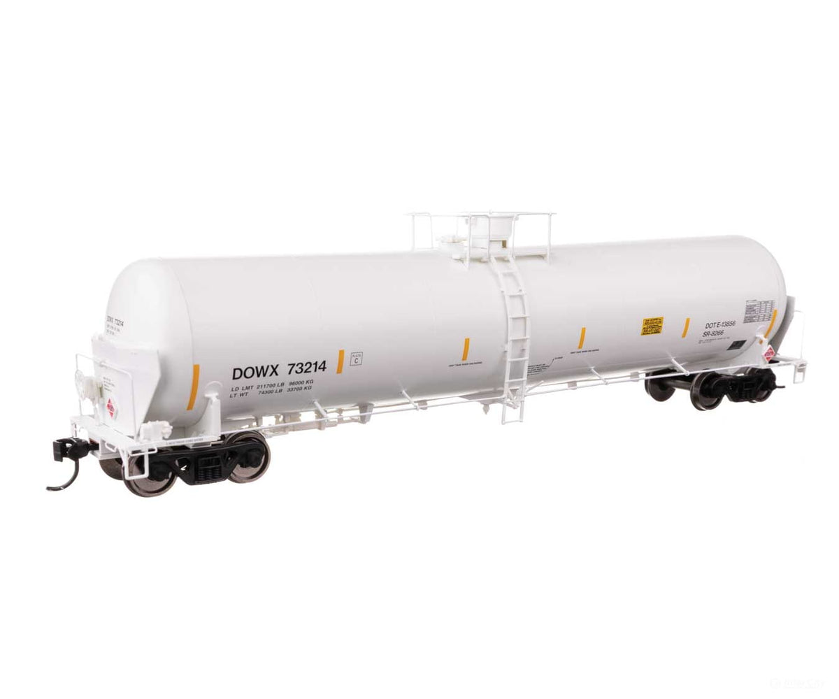 Walthers HO 100767 55’ Trinity Modified 30,145-Gallon Tank Car - Dow Chemical DOWX #73214 - Freight Cars