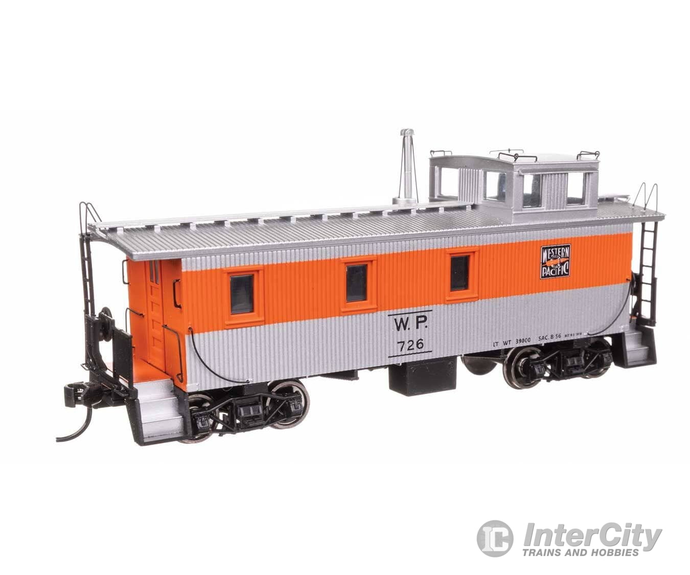 Walthers HO 103265 30’ GTW Style Wood Caboose with Offset Coupola - Ready To Run - Western Pacific(TM) #726 Freight Cars