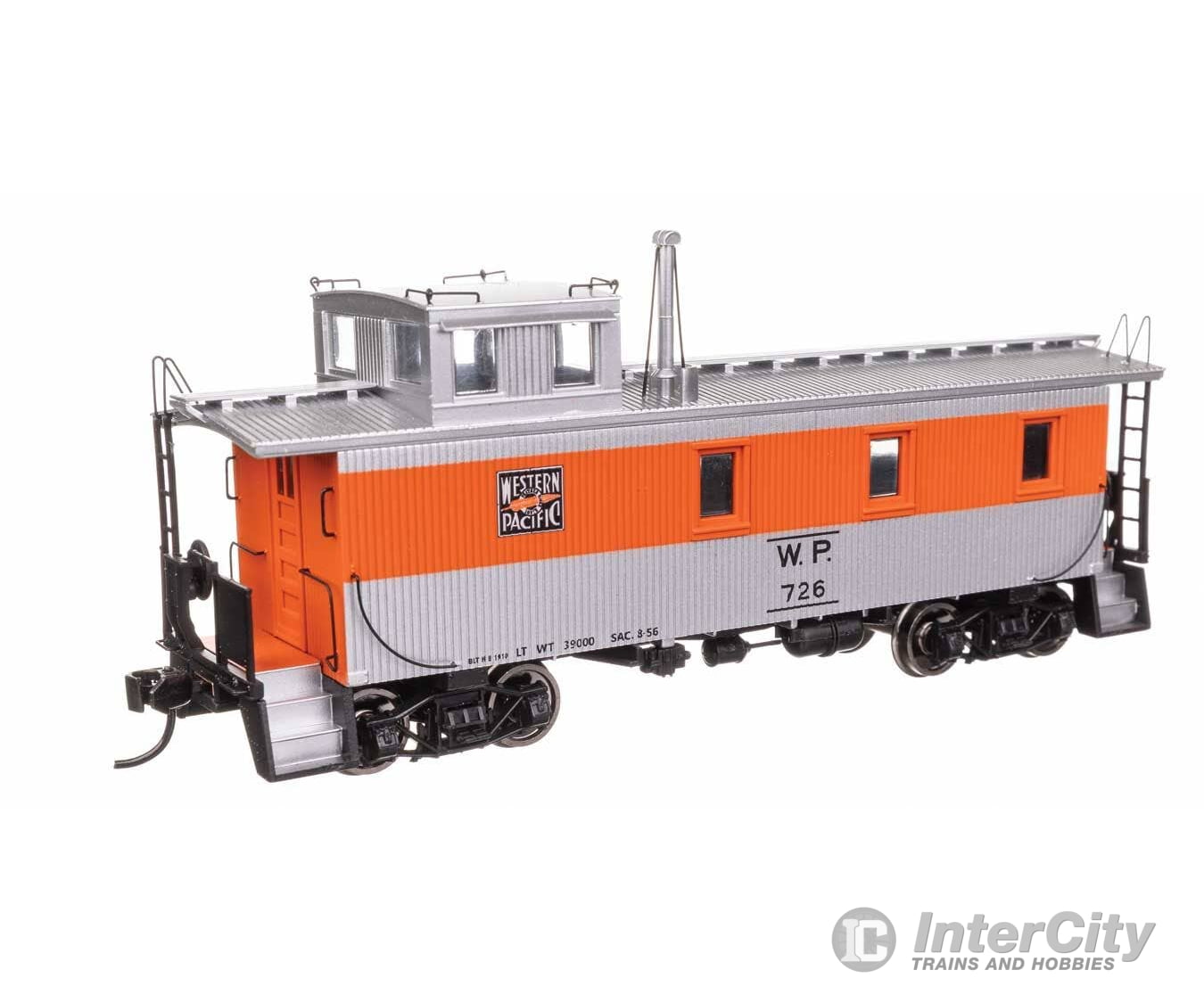 Walthers HO 103265 30’ GTW Style Wood Caboose with Offset Coupola - Ready To Run - Western Pacific(TM) #726 Freight Cars