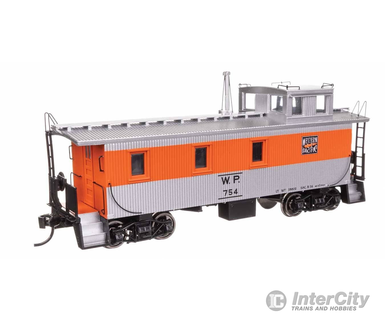 Walthers HO 103266 30’ GTW Style Wood Caboose with Offset Coupola - Ready To Run - Western Pacific(TM) #754 Freight Cars