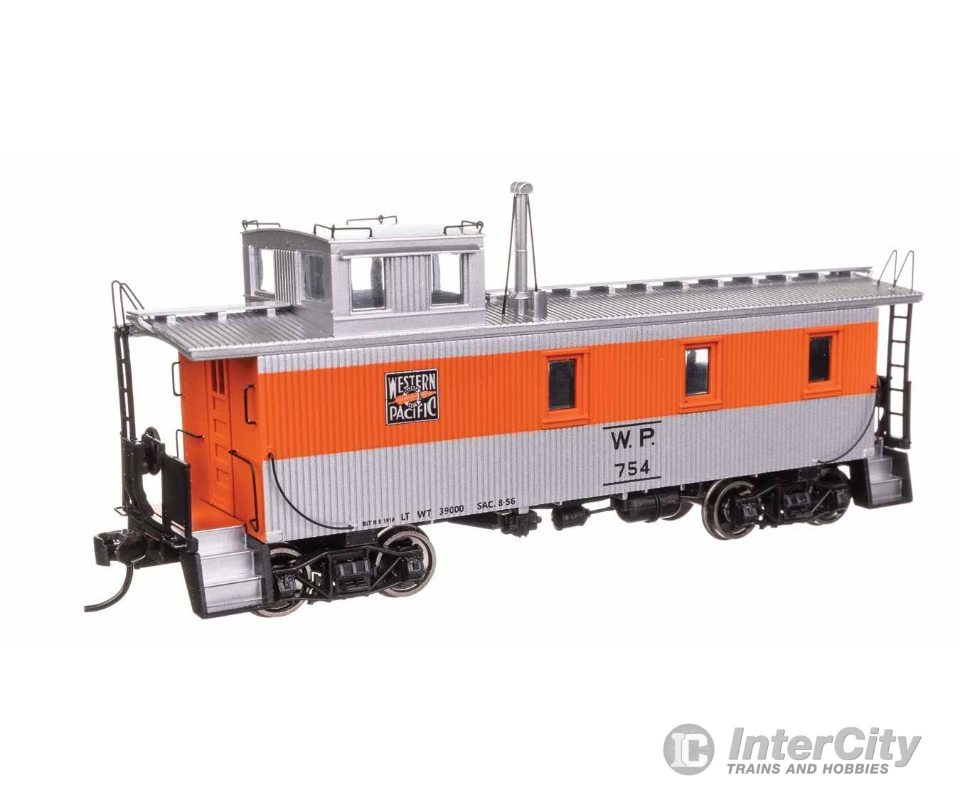 Walthers HO 103266 30’ GTW Style Wood Caboose with Offset Coupola - Ready To Run - Western Pacific(TM) #754 Freight Cars