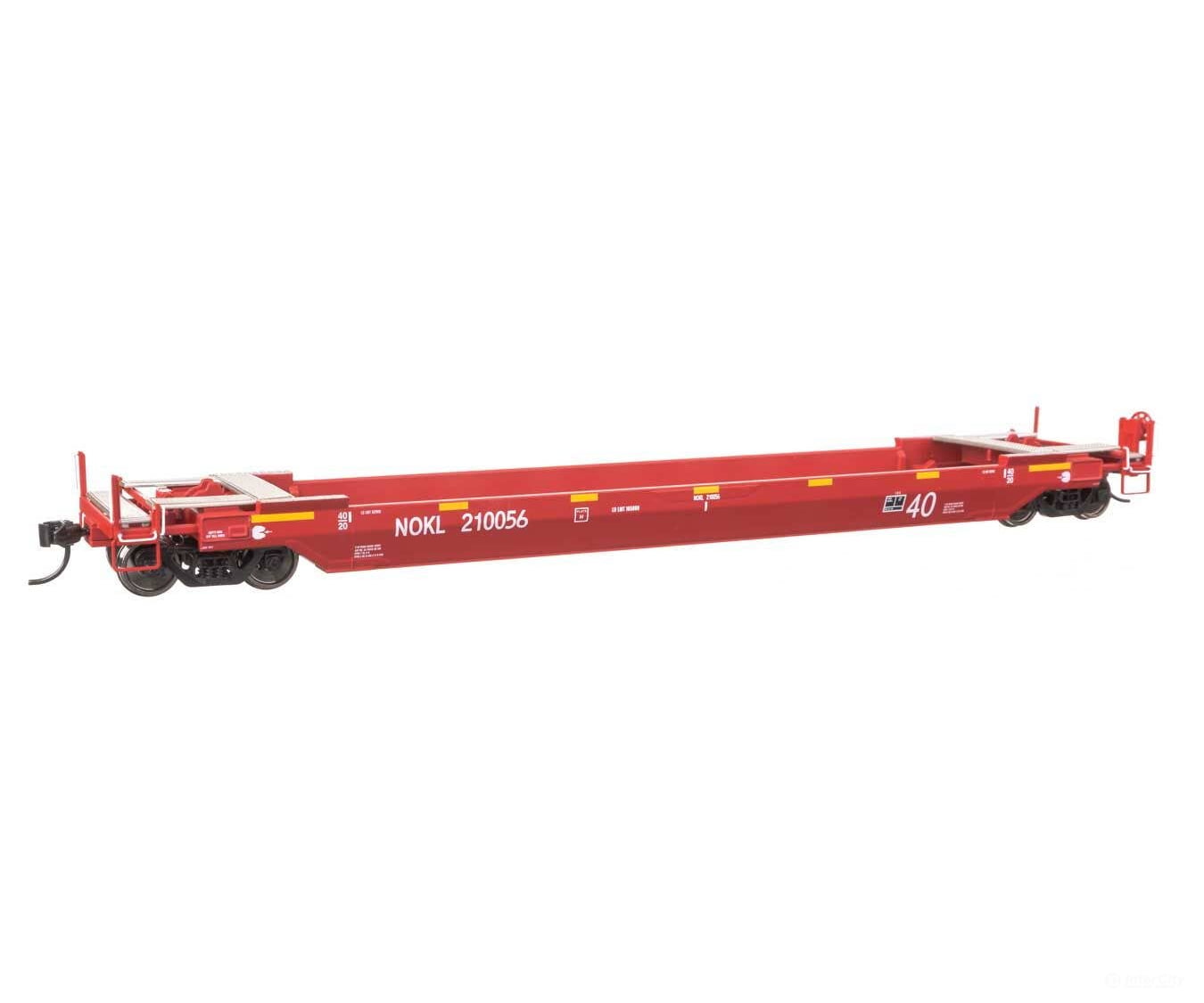 Walthers HO 109136 Gunderson Rebuilt All-Purpose 40’ Well Car - Ready-To-Run - Northwestern Oklahoma Railroad (red)