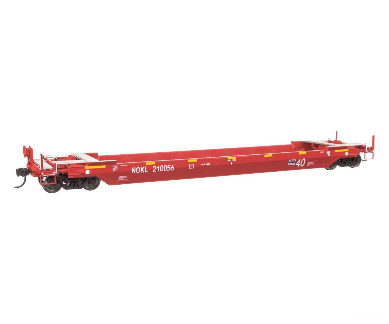 Walthers HO 109136 Gunderson Rebuilt All-Purpose 40’ Well Car - Ready-To-Run - Northwestern Oklahoma Railroad (red)
