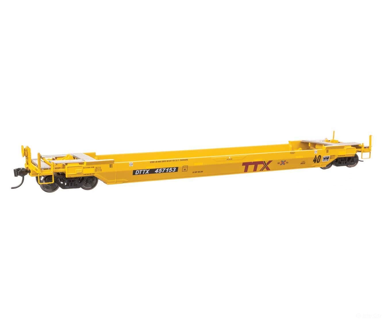 Walthers HO 109147 Gunderson Rebuilt All-Purpose 40’ Well Car - Ready-To-Run - DTTX (New Logo w/Railbox Logo) #457153