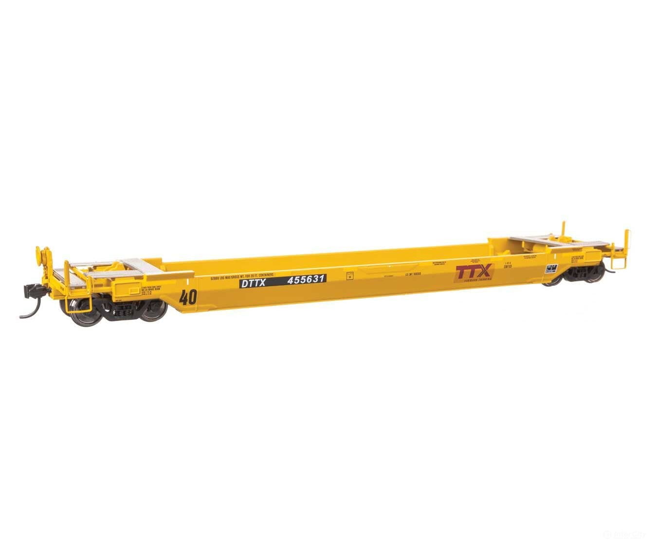 Walthers HO 109150 Gunderson Rebuilt All-Purpose 40’ Well Car - Ready-To-Run - DTTX (Patched) #455631 - Freight Cars