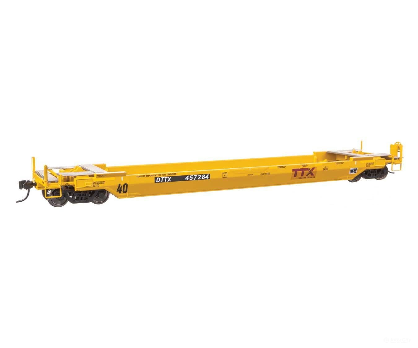 Walthers HO 109152 Gunderson Rebuilt All-Purpose 40’ Well Car - Ready-To-Run - DTTX (Patched) #457284 - Freight Cars
