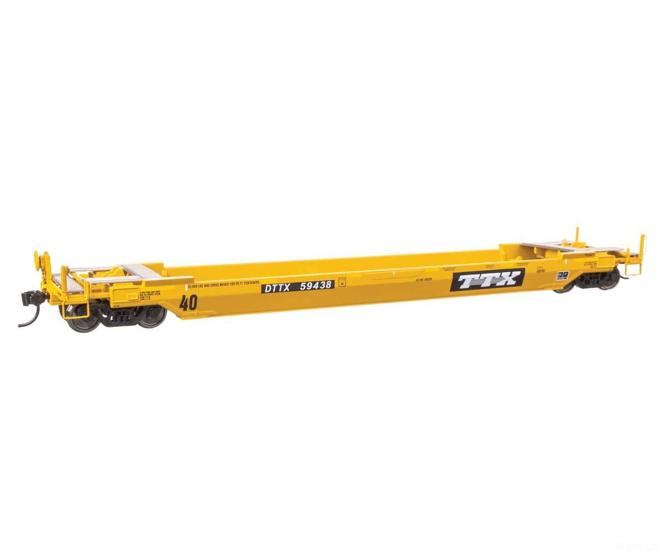Walthers HO 109154 Gunderson Rebuilt All-Purpose 40’ Well Car - Ready-To-Run - DTTX (Old Logo) #59438 - Freight Cars