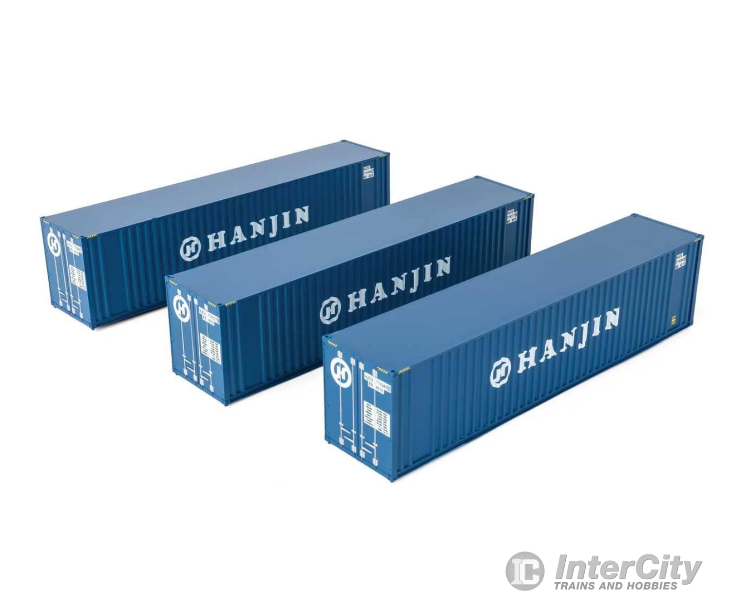 Walthers HO 18201 40’ Flat Panel Container - 3-Pack - Hanjin Freight Loads & Containers